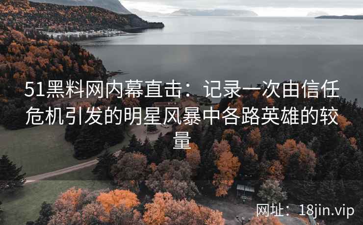 51黑料网内幕直击：记录一次由信任危机引发的明星风暴中各路英雄的较量