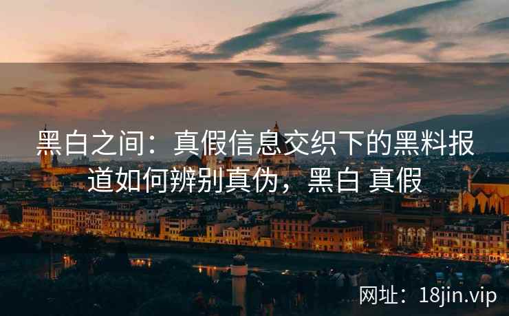 黑白之间：真假信息交织下的黑料报道如何辨别真伪，黑白 真假