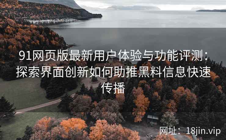 91网页版最新用户体验与功能评测：探索界面创新如何助推黑料信息快速传播