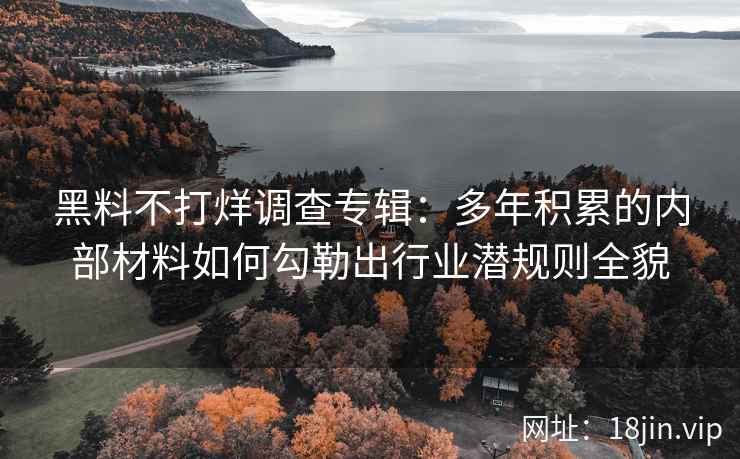 黑料不打烊调查专辑:多年积累的内部材料如何勾勒出行业潜规则全貌 黑料不打烊调查专辑:多年积累的内部材料如何勾勒出行业潜规则全貌